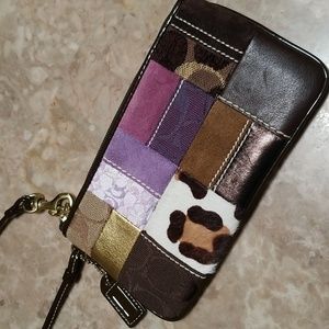 Coach Legacy Holiday Patchwork Wristlet